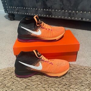 Nike Orange and Black Flyknit Sneakers